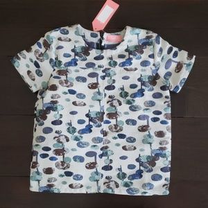 NWT GIRL'S JUNEE JR "CARMELLA" IVORY TOP SHIRT $38